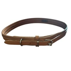 Rustic Slim Ranger Leather Natural Belt Size S/ M 90s Vintage Western Cowgirl